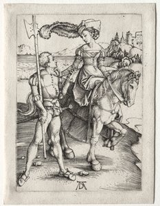 La signora a cavallo e il lanzichenecco da Albrecht Dürer