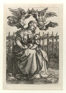 La Madonna e il Bambino incoronati da due angeli