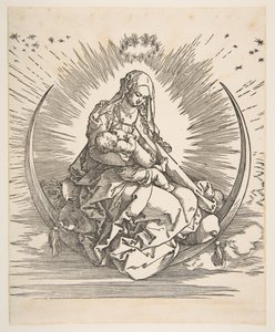 La Madonna sulla mezzaluna, Frontespizio di La Vita della Vergine, ca. 1511 da Albrecht Dürer