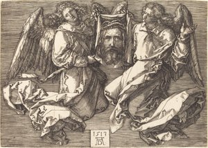 Il Sudario Tenuto da Due Angeli da Albrecht Dürer