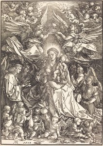 La Vergine circondata da molti angeli