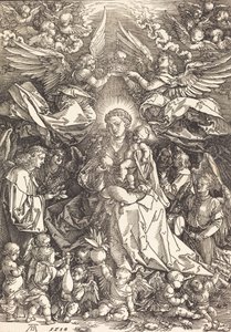 La Vergine Circondata da Molti Angeli da Albrecht Dürer