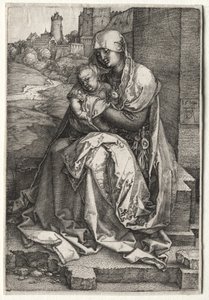 La Vergine e il Bambino Seduti vicino al Muro da Albrecht Dürer