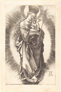 La Vergine e il Bambino su una mezzaluna con uno scettro e una corona stellata da Albrecht Dürer