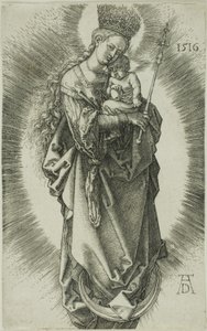 La Vergine su una mezzaluna con una corona di stelle e uno scettro da Albrecht Dürer