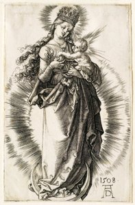 La Vergine sulla falce di luna con corona stellata da Albrecht Dürer