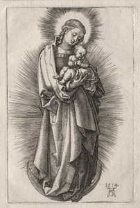La Vergine con Fascia sui Capelli su una Luna Crescente da Albrecht Dürer