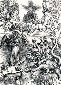 La Donna Vestita di Sole e il Drago a Sette Teste, 1498 1906 da Albrecht Dürer