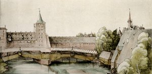 Il bacino di carenaggio a Hallertor a Norimberga da Albrecht Dürer