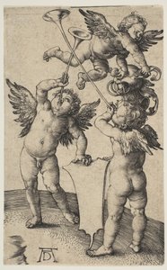 Tre Putti con Trombe da Albrecht Dürer