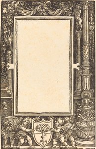 Bordo del titolo con putti che tengono le armi di Pirckheimer da Albrecht Dürer