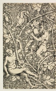 Due disegni per arazzo con famiglia di satiri da Albrecht Dürer
