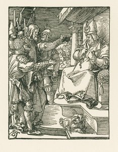 Cristo davanti a Caifa, 1508-09 circa (xilografia) da Albrecht Dürer or Duerer