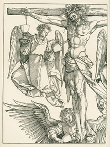 Cristo in croce con tre angeli, 1513-13 circa (xilografia)