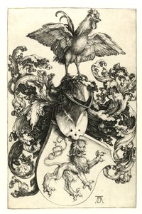 Stemma con leone e gallo, 1502-03 da Albrecht Dürer