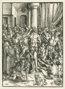 Flagellazione di Cristo, 1496-97 circa (xilografia) da Albrecht Dürer or Duerer