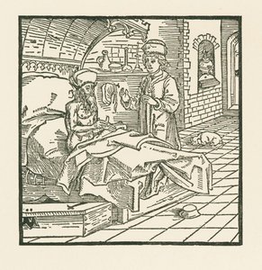 Il maestro Catone, in punto di morte, dà buone istruzioni al figlio da Albrecht Dürer or Duerer