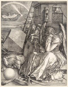 Melencolia I di Albrecht Dürer (1471-1528), una delle sue 3 incisioni magistrali completate nel 1514 da Albrecht Dürer
