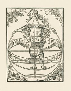 Donna nuda con lo Zodiaco, 1502-03 circa (xilografia) da Albrecht Dürer or Duerer