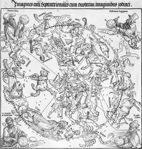Coppia di mappe degli Emisferi Celesti Settentrionale e Meridionale da Albrecht Dürer or Duerer