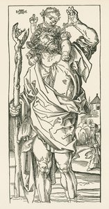 San Cristoforo. Norimberga, 1500-05 circa (xilografia) da Albrecht Dürer or Duerer