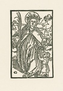 Santa Dorotea. Illustrazione di Hortulus Anime. Stampato da Michael Furter, Basilea da Albrecht Dürer or Duerer