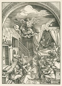 La nascita della Vergine, 1503 circa (xilografia) da Albrecht Dürer or Duerer