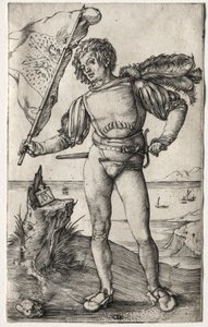 Il portabandiera borgognone, c. 1500 (incisione)