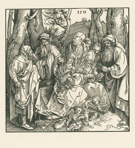 La santa parentela con gli angeli suonatori di liuto da Albrecht Dürer or Duerer