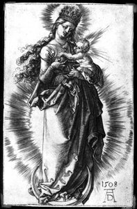 La Vergine e il Bambino su una mezzaluna con una corona stellata, 1508 da Albrecht Dürer