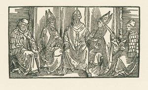 Tre vescovi e due monaci da Albrecht Dürer or Duerer