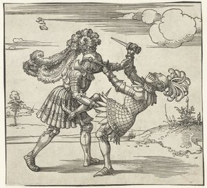 Due cavalieri che combattono