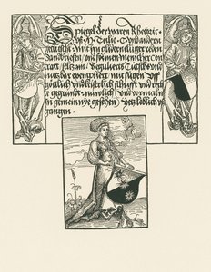 Giovane donna con in mano uno stemma da Albrecht Dürer or Duerer