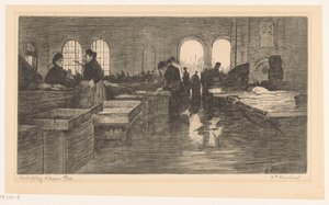 Interno del Mercato del Pesce al Nieuwmarkt di Amsterdam da Albrecht Felix Reicher (signed by artist)