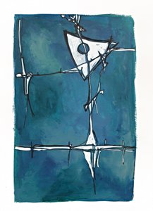 Geometria astratta blu da Alejandra Winkhaus