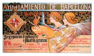 Manifesto per la terza Esposizione delle Belle Arti e delle Industrie Artistiche di Barcellona nel 1896