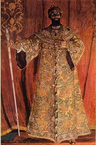 Ritratto di Fëdor Ivanov Šaljapin nel ruolo di Boris Godunov da Aleksandr Jakovlevic Golovin