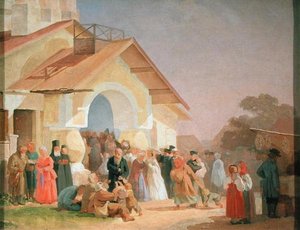 Uscendo da una chiesa a Pskov, 1863-64