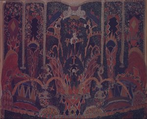 Progetto di sipario per la commedia teatrale Il Mascherato di M. Lermontov, 1917 da Aleksandr Jakovlevic Golovin