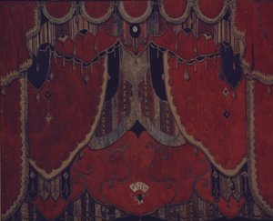 Progetto del sipario principale per la pièce teatrale Il Masquerade di M. Lermontov, 1917 da Aleksandr Jakovlevic Golovin