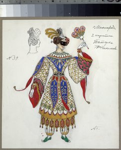 Bozzetto di costume per la pièce Il ballo in maschera di Mikhail Lermontov