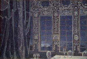 Scenografia per il dramma Don Giovanni di J.-B. Molière, 1910 da Aleksandr Jakovlevic Golovin