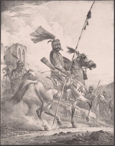 Curdo in armatura militare a cavallo, 1819 da Aleksandr Orlovsky