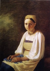 Una contadina con fiordalisi, 1820s da Aleksei Gavrilovich Venetsianov