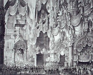 Incoronazione di Ferdinando I (1793-1875) nel Duomo di Milano da Alessandro (after) Sanquirico