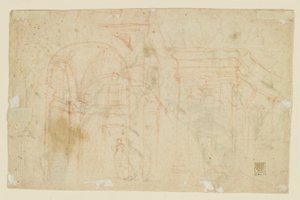 Studi di angeli e cupidi (recto); Studi architettonici (verso) da Alessandro Casolani