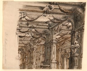 Scenografia: interno del palazzo da Alessandro Galli Bibiena, 1686 – 1748
