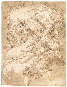 Apollo nel suo carro, disegno per un dipinto sul soffitto da Alessandro Gherardini