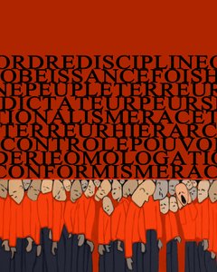 Allegoria del peso della dittatura, repressione, disciplina sull