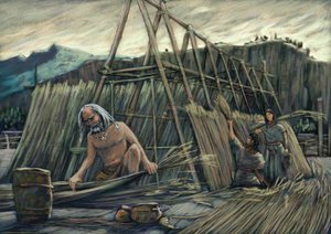 Costruzione di case su palafitte, case preistoriche da Alessandro Lonati